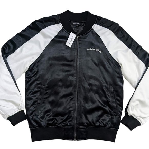 Kendall & Kylie Wild at Heart TIGER Satin Bomber Varsity Jacket PacSun NEW - NWT - Picture 6 of 15